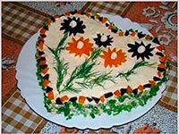 Салат «Сердечко» с цветочками