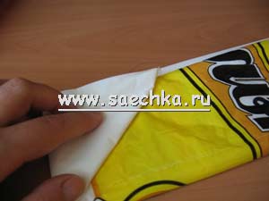 сложить полиэтиленовый пакет